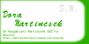 dora martincsek business card